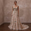 Floral Embroidered Wedding Gown for a Romantic Vineyard Ceremony