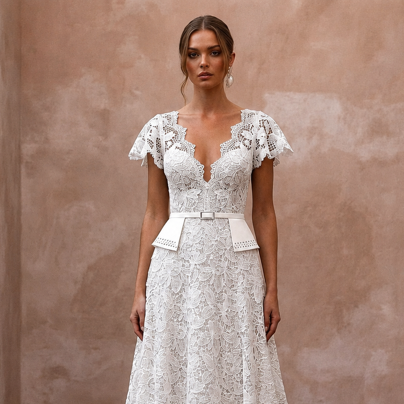 Floral Guipure Lace Wedding Dresses with Modern Appeal