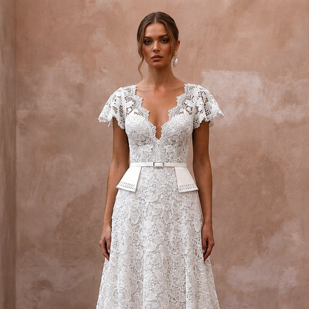 Floral Guipure Lace Wedding Dresses with Modern Appeal
