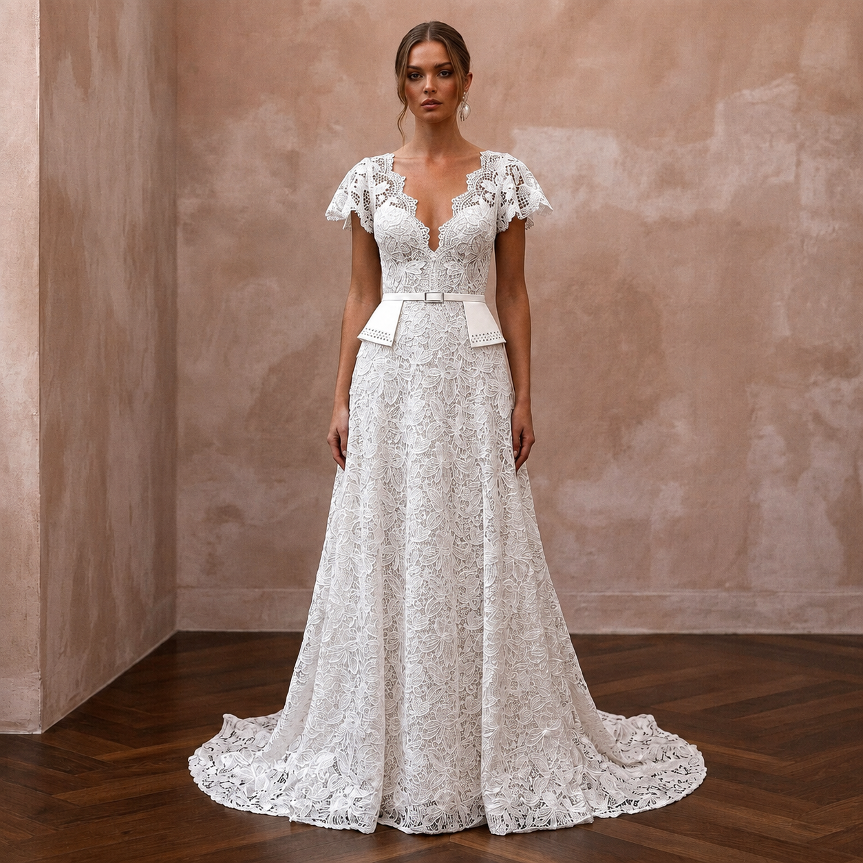Floral Guipure Lace Wedding Dresses with Modern Appeal