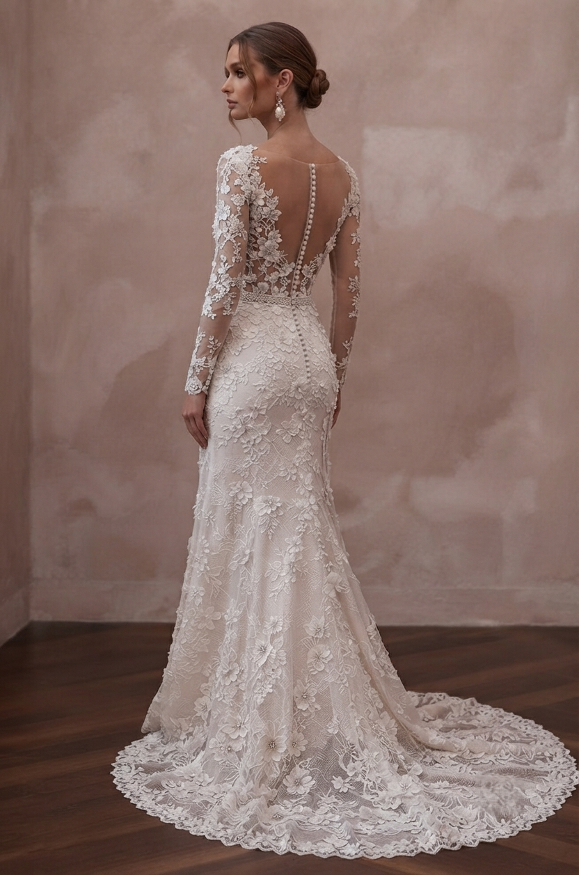 Floral Lace Wedding Dresses with Delicate Appliqué Details