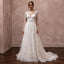 Floral Lace Wedding Dress with Illusion Sleeves for a Romantic Ceremony