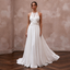 Flowing Pearl White Georgette A-Line Wedding Dress for Destination Reception