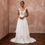 Flowy White Crinkle Georgette Boho Gown for Desert Vow Renewal - Apparel & Accessories > Clothing > Wedding & Bridal Party Dresses > Wedding Dresses - Mignonette Bridal