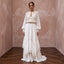 Flowy White Crinkle Georgette Boho Wedding Dress for Desert Vow Renewal