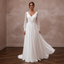 Flowy White Recycled Polyester Chiffon Gown for Eco Elopement