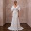 Flutter Sleeve Lace Bridal Gown for a Spring Wedding - Apparel & Accessories > Clothing > Wedding & Bridal Party Dresses > Wedding Dresses - Mignonette Bridal