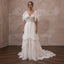 Flutter Sleeve Wedding Dresses with Airy Chiffon Layers - Apparel & Accessories > Clothing > Wedding & Bridal Party Dresses > Wedding Dresses - Mignonette