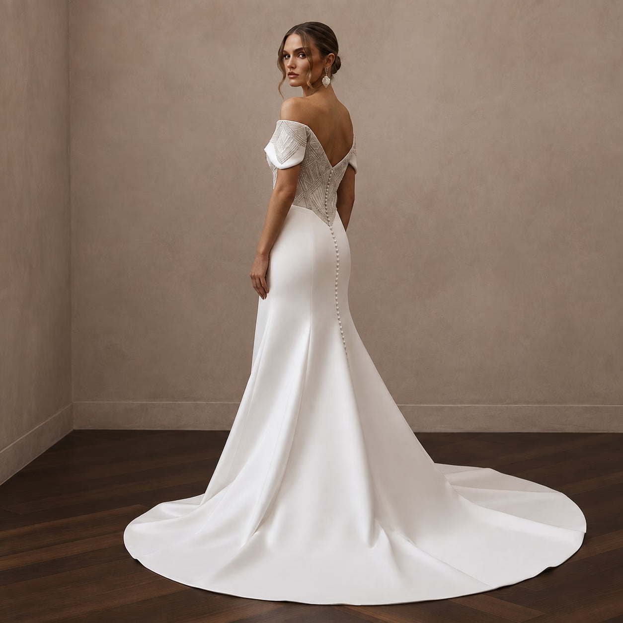 Formal Satin Wedding Dress for a Black-Tie Wedding