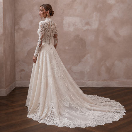 French Corded Lace Wedding Dresses with Timeless Charm