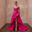 Fuchsia Pink Taffeta High - Low Hem Strapless Dress for Summer Gala - Apparel & Accessories > Clothing > Wedding & Bridal Party Dresses > Wedding Dresses - Mignonette Bridal