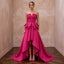 Fuchsia Pink Taffeta High-Low Hem Strapless Dress for Summer Gala