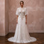 Garden Lace Bridal Dress with Flutter Sleeves for Spring