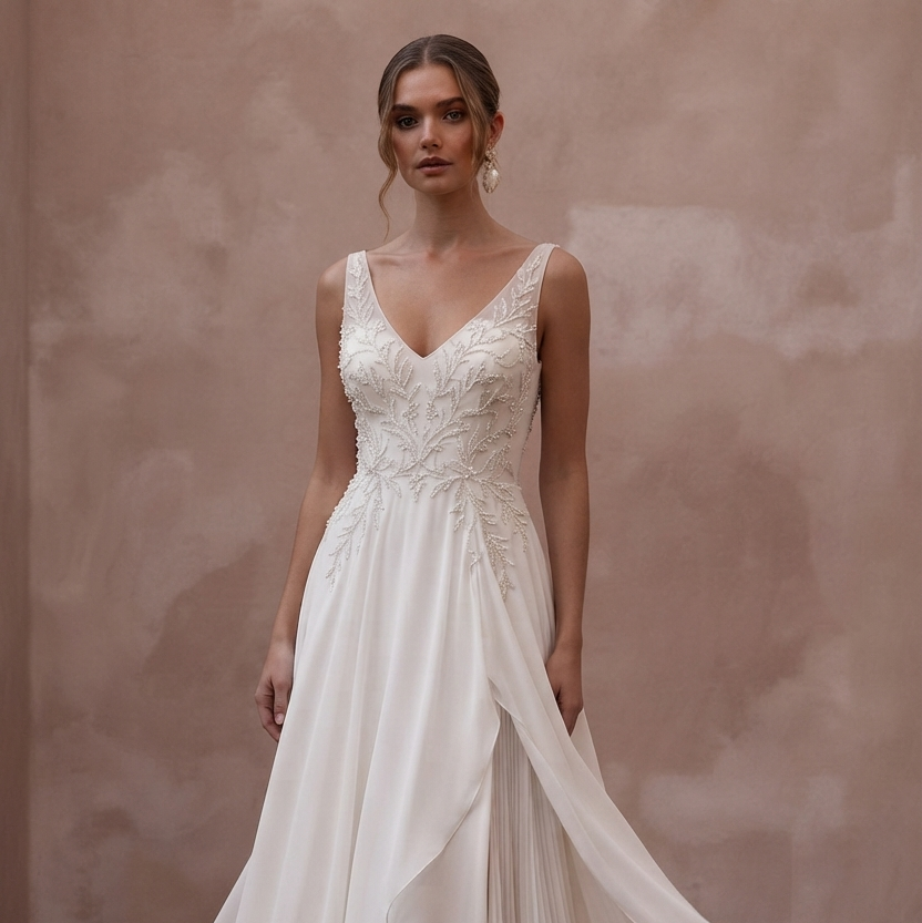 Georgette Wedding Dresses with Soft Feminine Movement