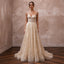 Glamorous Champagne Sequin Tulle A - Line Wedding Gown for Rehearsal Gala - Apparel & Accessories > Clothing > Wedding & Bridal Party Dresses > Wedding Dresses - Mignonette Bridal