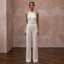 Glamorous Ivory Sequin Halter Jumpsuit for New Year's Eve Renewal