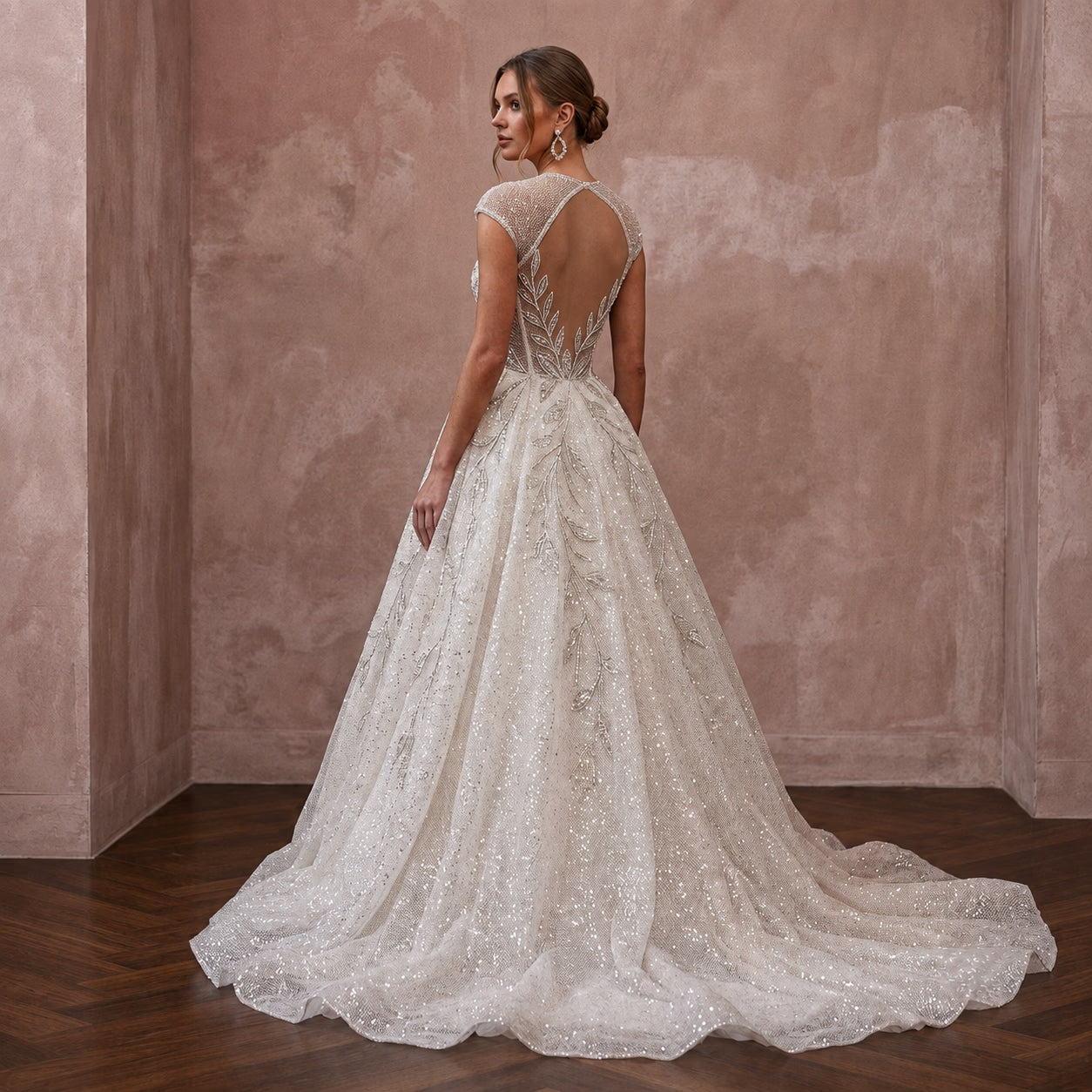 Glitter Mesh Wedding Dresses with Glamorous Style - Apparel & Accessories > Clothing > Wedding & Bridal Party Dresses > Wedding Dresses - Mignonette Bridal