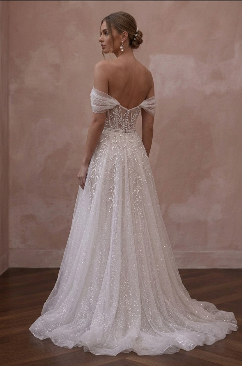 Glitter Tulle Wedding Dresses with Fairytale Elegance Main image