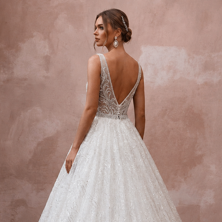 Glitter Tulle Wedding Dresses with Sparkling Elegance