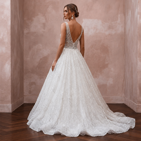 Glitter Tulle Wedding Dresses with Sparkling Elegance