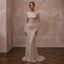 Glittering Champagne Sequin Long Sleeve Dress for New Year's Eve Renewal - Apparel & Accessories > Clothing > Wedding & Bridal Party Dresses > Wedding Dresses - Mignonette Bridal