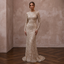 Glittering Champagne Sequin Long Sleeve Dress for New Year's Eve Renewal