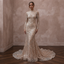 Glittering Nude Sequin Long Sleeve Mermaid for NYE After-Party