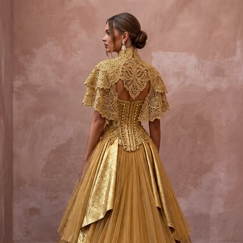 Gold Wedding Dresses with Regal Couture Styling