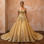 Gold Wedding Dresses with Regal Lace Designs