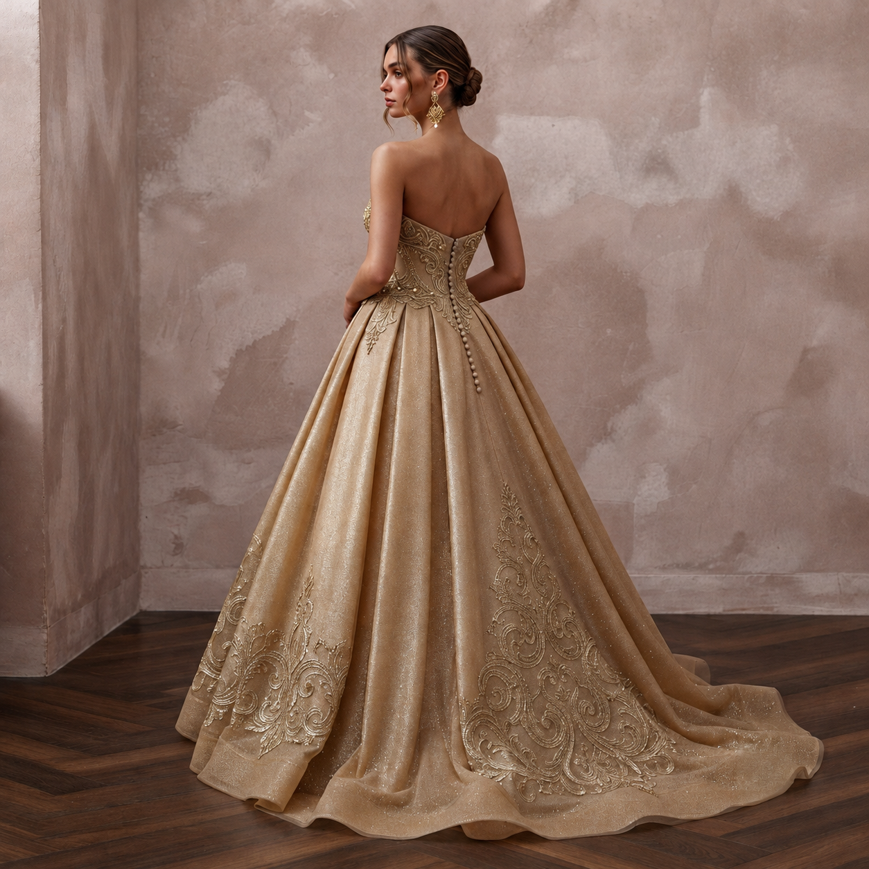 Gold Wedding Dresses with Regal Metallic Accents Secondary image