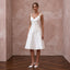 Graceful Ivory Duchess Satin Short Wedding Dress for Anniversary Lunch