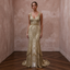 Great Gatsby Gold Metallic Lace Dress for Art Deco Elopement