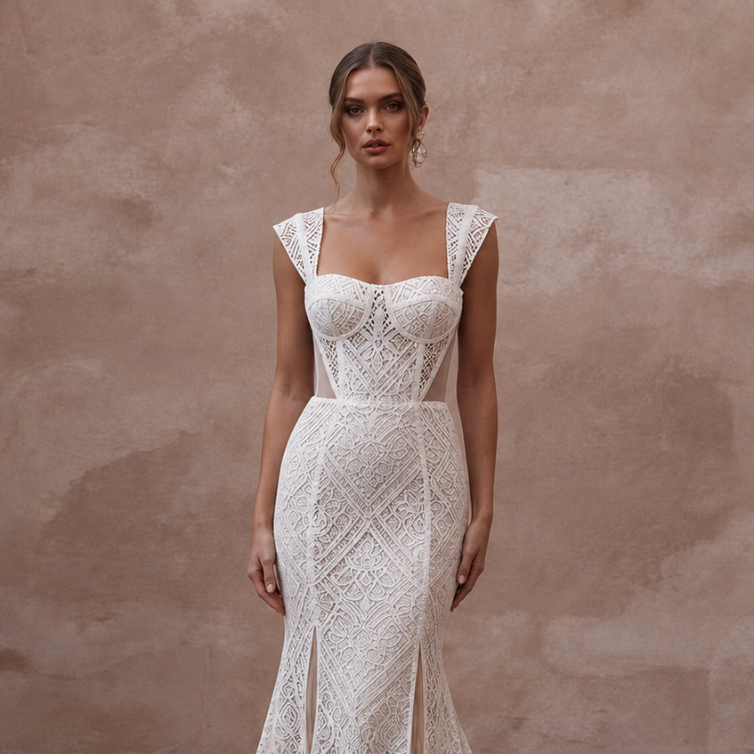 Guipure Lace Mermaid Wedding Dresses with Modern Sophistication