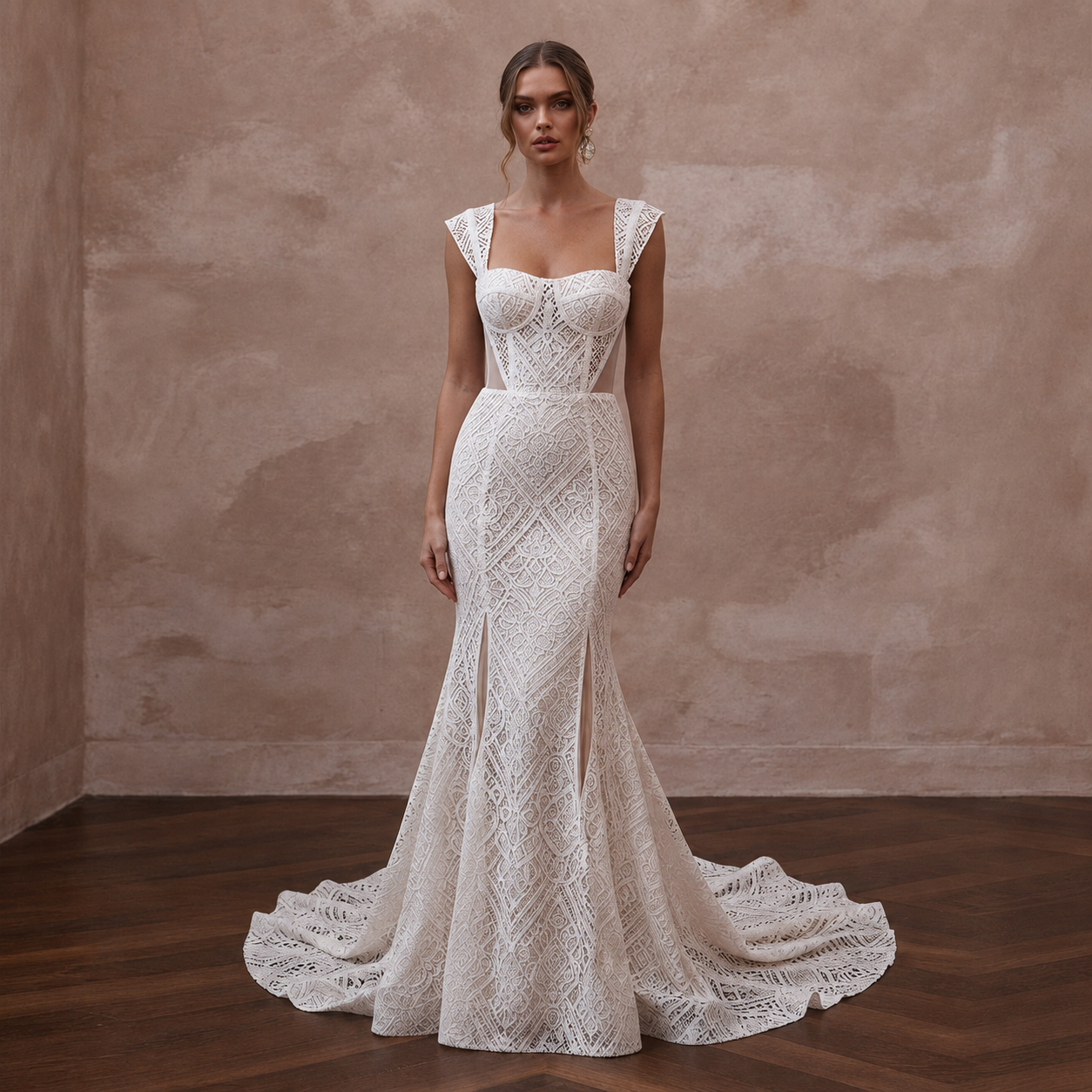 Guipure Lace Mermaid Wedding Dresses with Modern Sophistication Main image