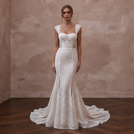 Guipure Lace Mermaid Wedding Dresses with Modern Sophistication