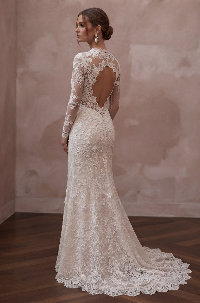 Guipure Lace Wedding Dresses with Elegant Floral Motifs Secondary image