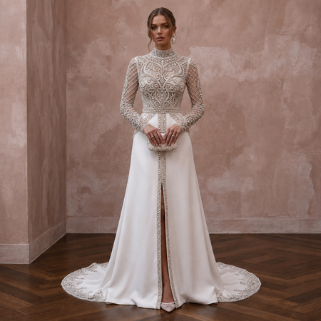 Hand-Beaded Wedding Dresses with Luxury Craftsmanship