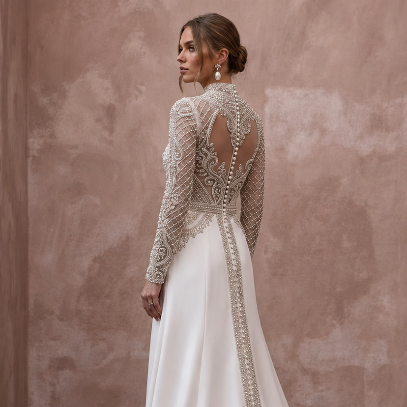 Hand - Beaded Wedding Dresses with Luxury Craftsmanship - Apparel & Accessories > Clothing > Wedding & Bridal Party Dresses > Wedding Dresses - Mignonette