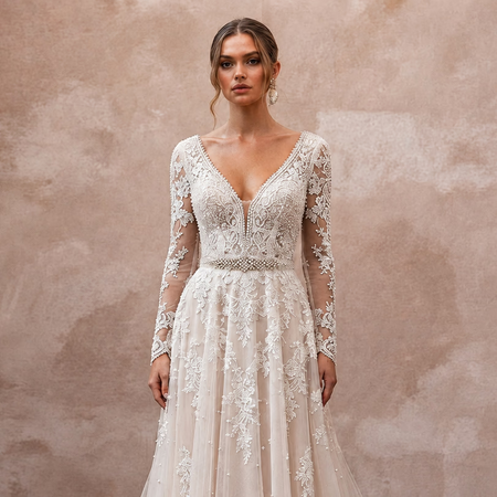 Handcrafted Lace Wedding Dresses with Luxury Details - Apparel & Accessories > Clothing > Wedding & Bridal Party Dresses > Wedding Dresses - Mignonette Bridal