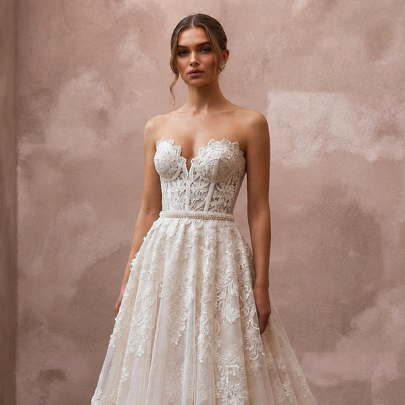 Handmade Wedding Dresses with Artisan Lace Craftsmanship