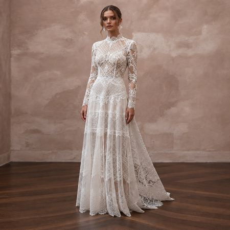 Handmade Wedding Dresses with Artisan Lace Craftsmanship
