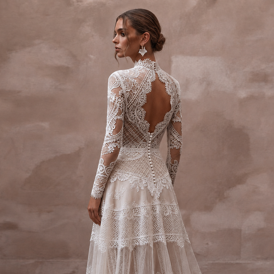 Handmade Wedding Dresses with Artisan Lace Craftsmanship