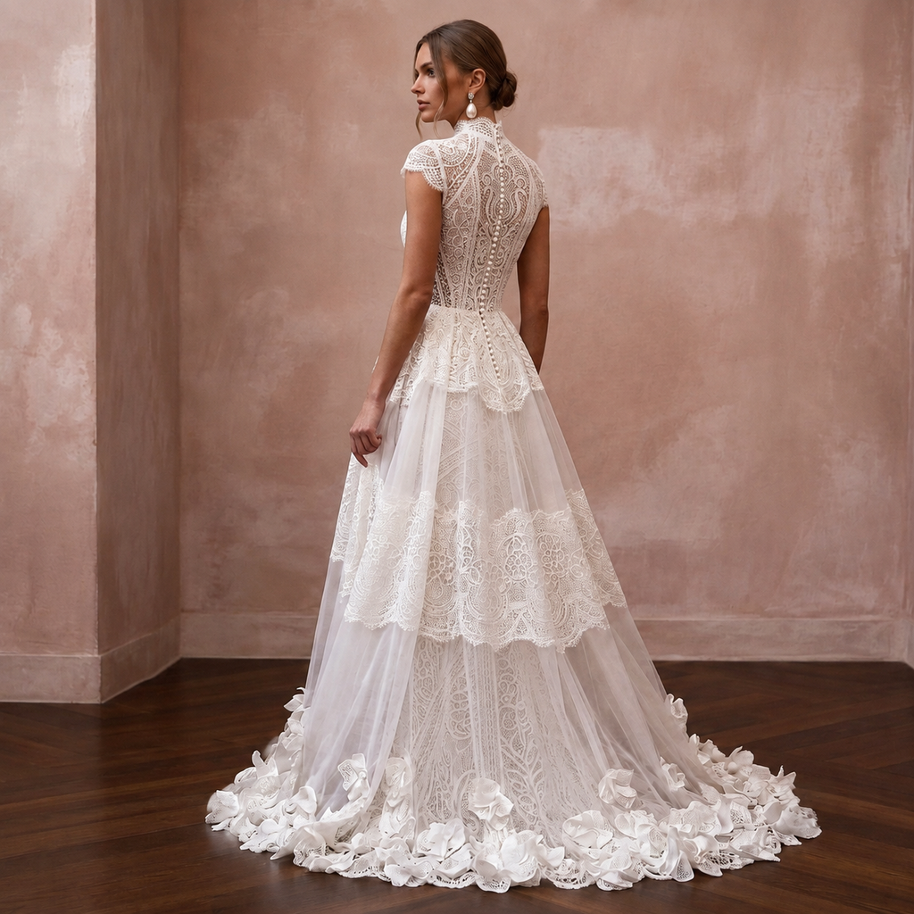 Handmade Wedding Dresses with Artisan Lace Craftsmanship