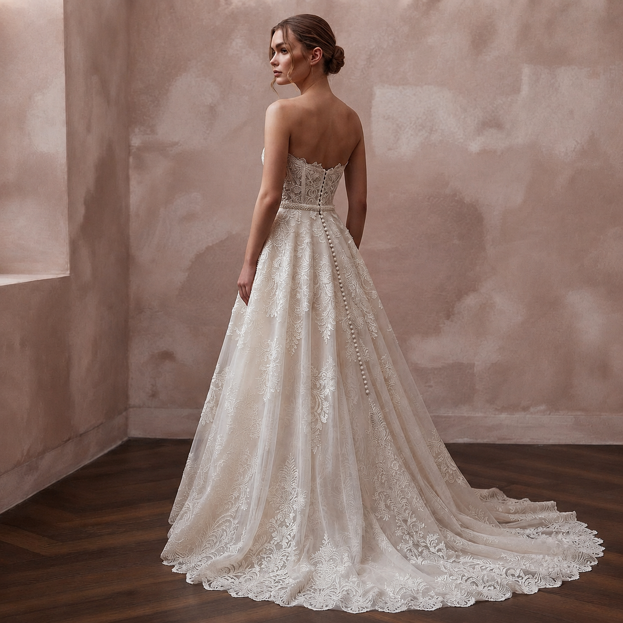 Handmade Wedding Dresses with Artisan Lace Craftsmanship Secondary image