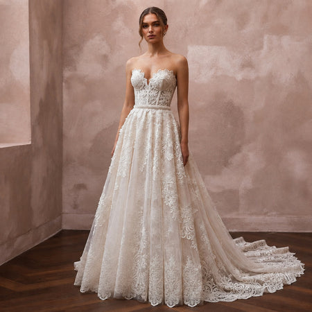 Handmade Wedding Dresses with Artisan Lace Craftsmanship - Apparel & Accessories > Clothing > Wedding & Bridal Party Dresses > Wedding Dresses - Mignonette
