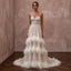 Heavenly Cream Feather - Trimmed Chiffon Gown for Cocktail Reception - Apparel & Accessories > Clothing > Wedding & Bridal Party Dresses > Wedding Dresses - Mignonette Bridal
