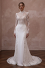 High Neck Wedding Dresses with Delicate Lace Sleeves - Apparel & Accessories > Clothing > Wedding & Bridal Party Dresses > Wedding Dresses - Mignonette