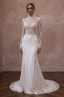 High Neck Wedding Dresses with Delicate Lace Sleeves