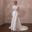 High Neck Wedding Dresses with French Lace Sleeves
