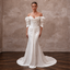Hollywood Regency Ivory Satin Mermaid Wedding Dress for Elopement Photoshoot